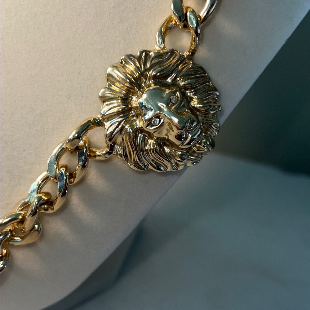 Natasha Couture Gold Lion Charm Necklace - Picture 3 of 5